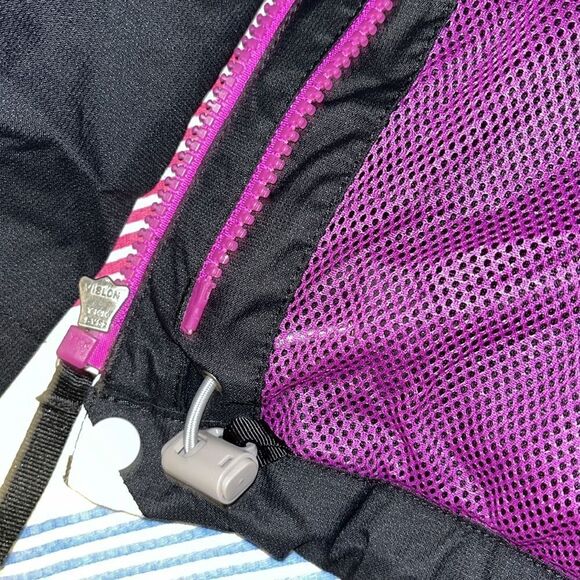 Girls Hooded Black/White North Face Hyvent rain waterproof Parka coat jacket M - Picture 9 of 9